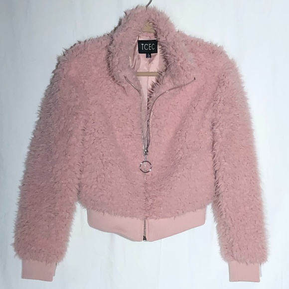 fuzzy bomber jacket